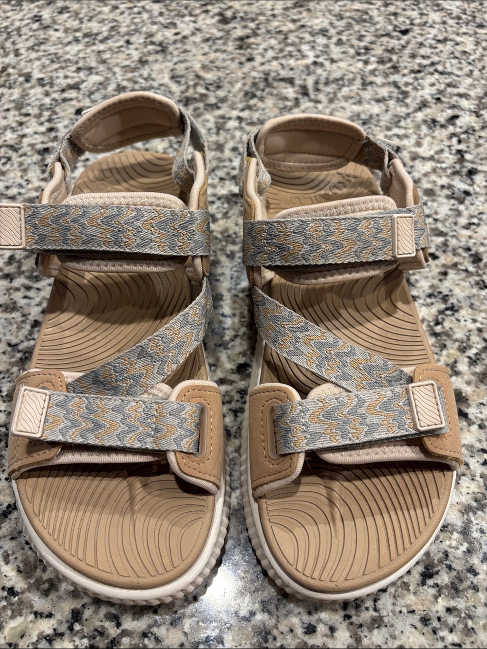 Women's Neutral Beige Strappy Outdoor Sandals with Adjustable Straps